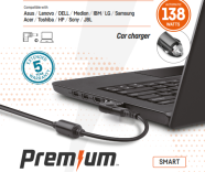 (23) Premium RETAIL Universele Auto adapter 138 Watt 17 tips