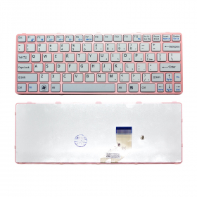 Keyboard voor Sony SVE11 QWERTY US Wit/Roze